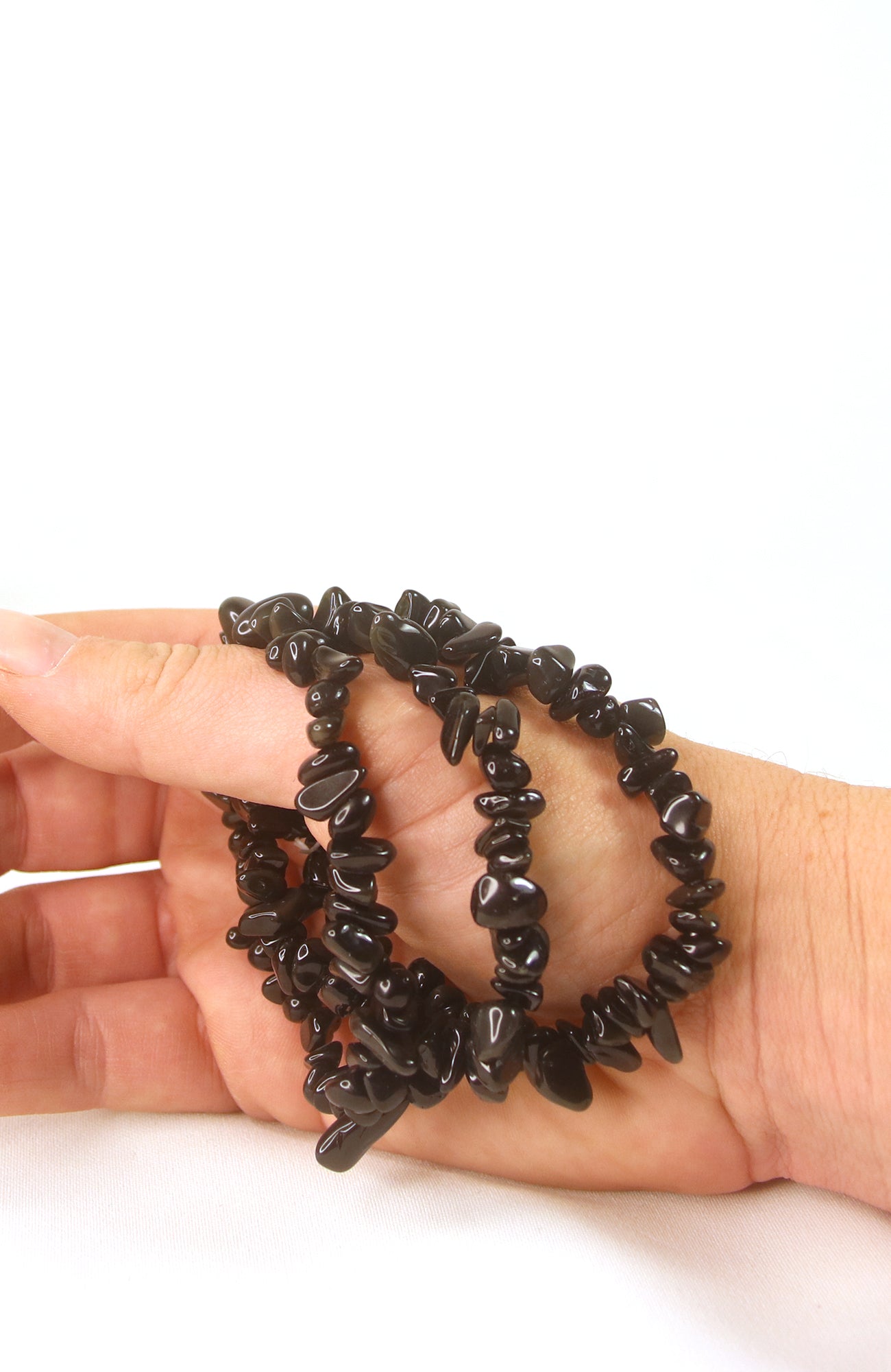 Black Obsidian Chip Bracelet